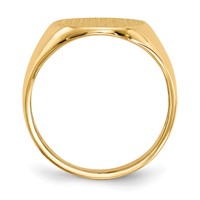 14K Yellow Gold 13.0x 14.0mm Oval Open Back Mens Signet Ring view 2