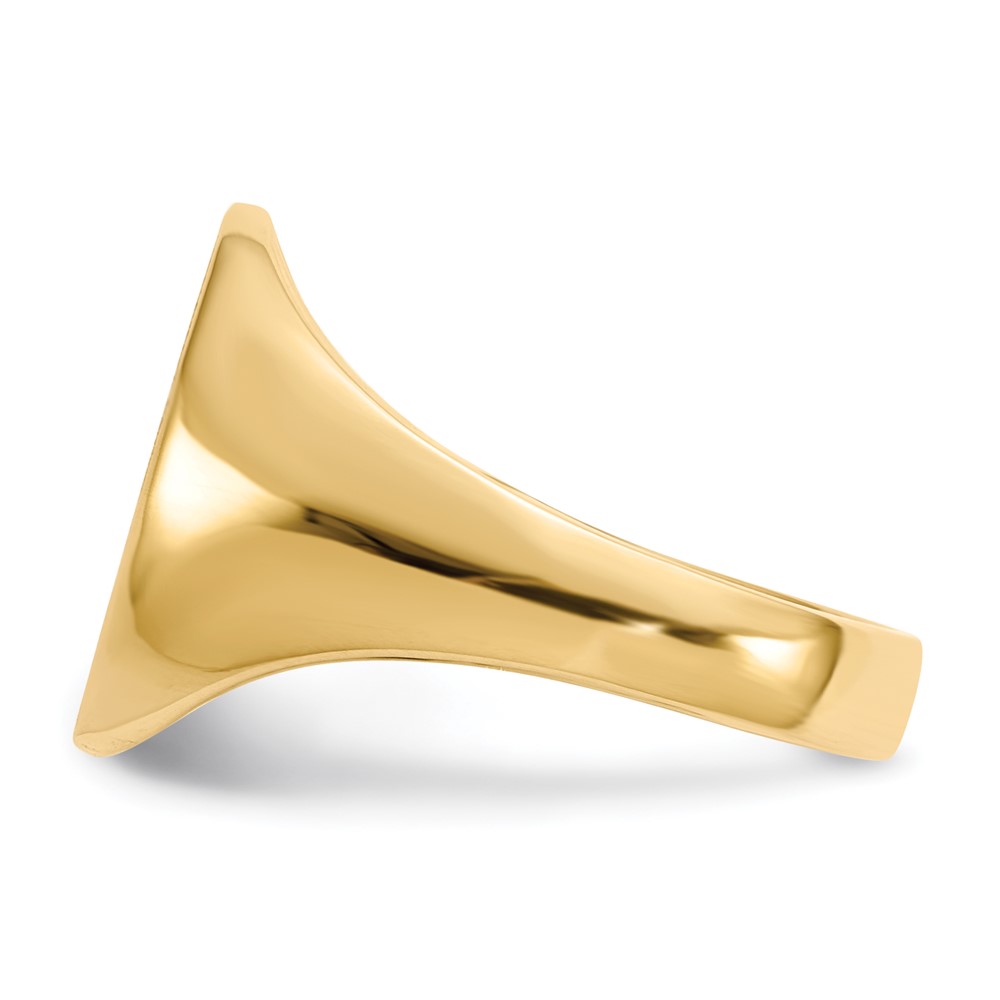 14k 13.0x14.0mm Open Back Mens Signet Ring (RS133)