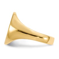 14K Yellow Gold 13.0x 14.0mm Oval Open Back Mens Signet Ring view 3
