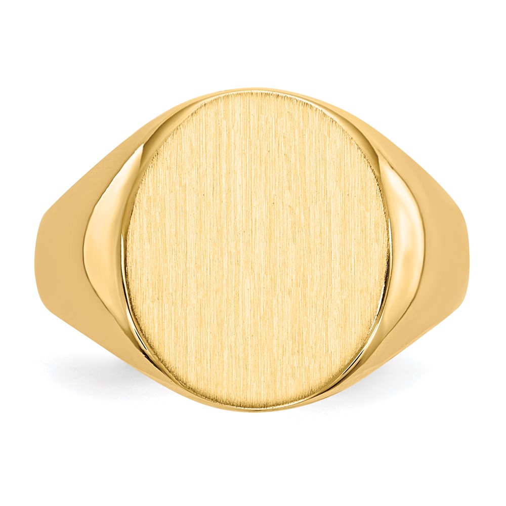 14k 13.0x14.0mm Open Back Mens Signet Ring (RS133)