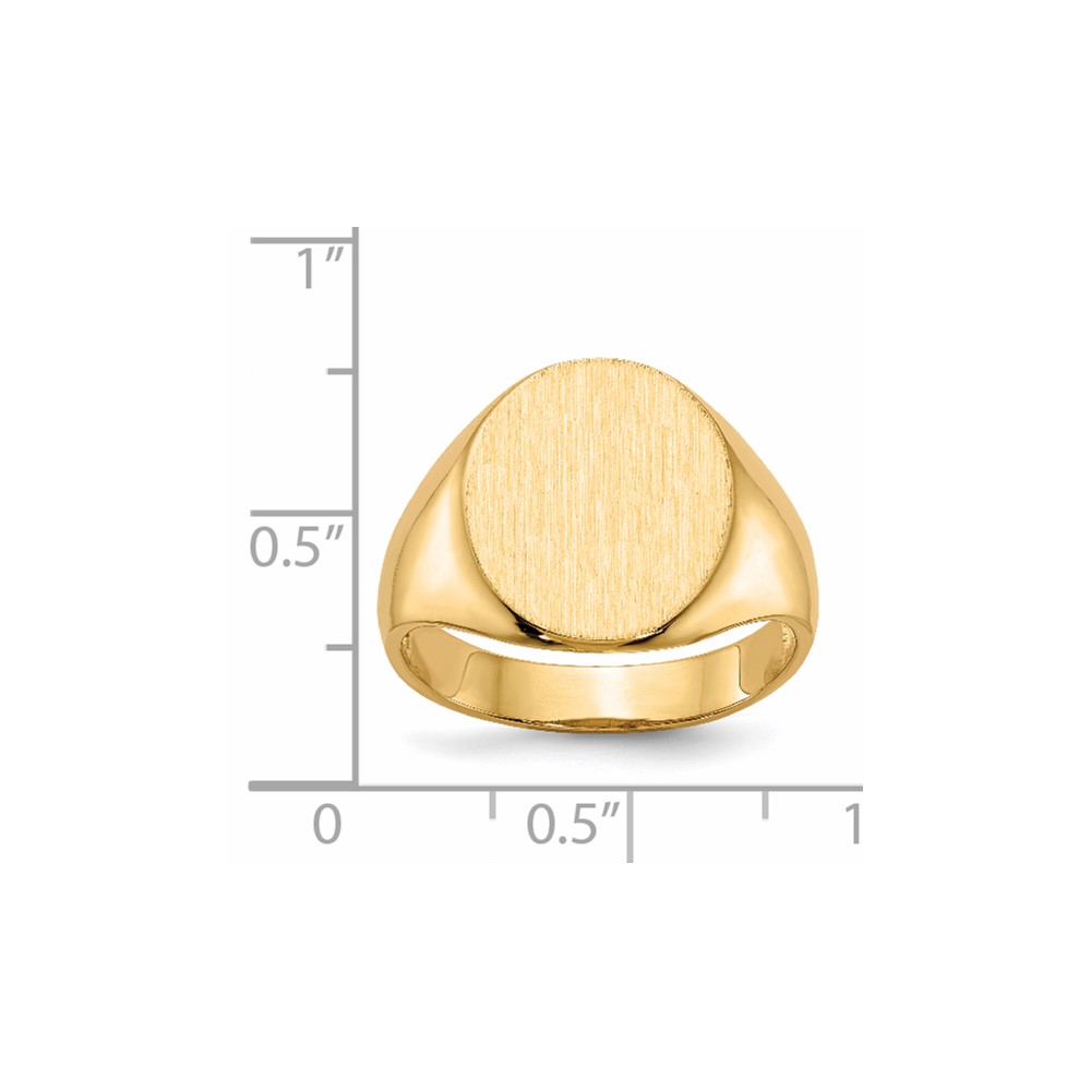 14k 13.0x14.0mm Open Back Mens Signet Ring (RS133)