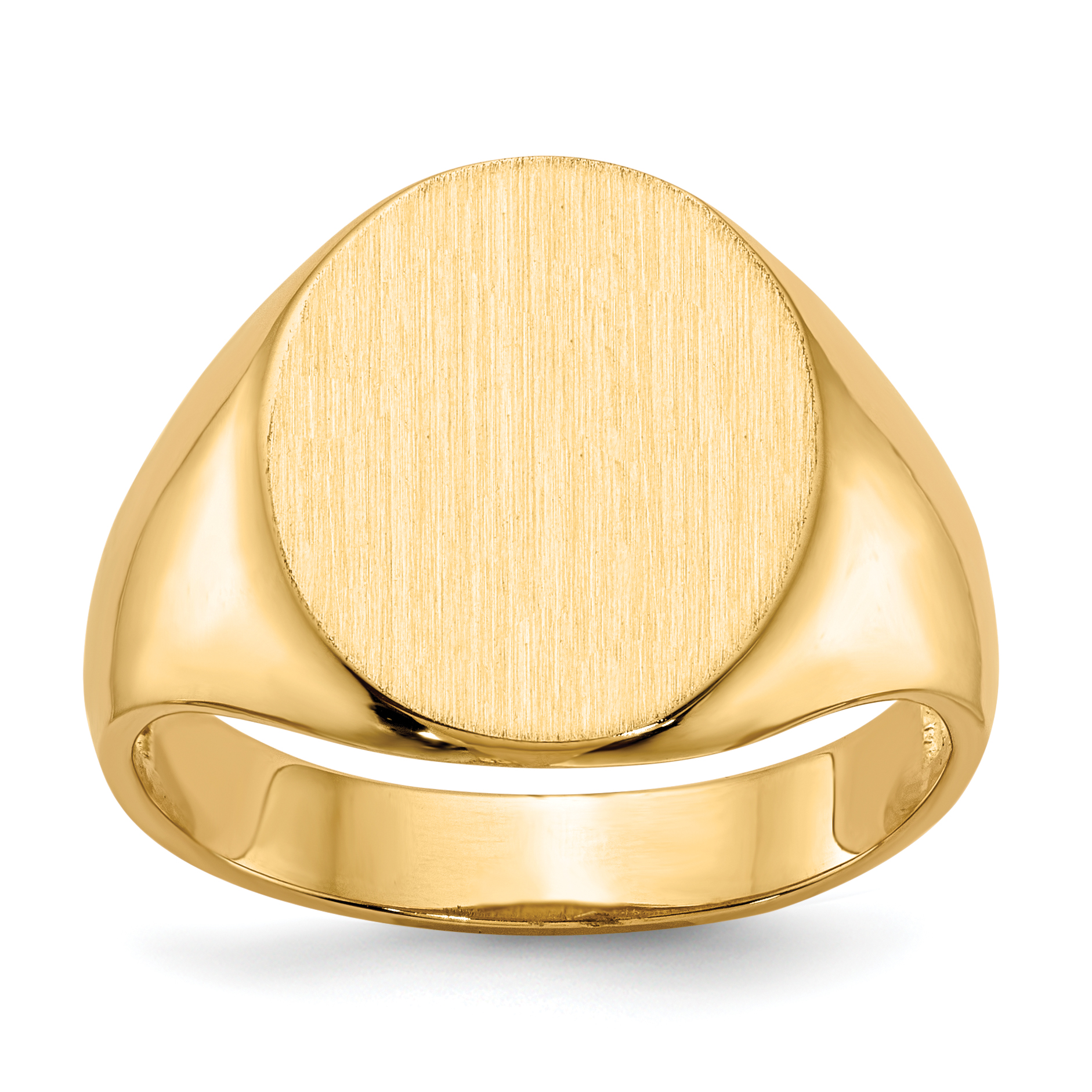 14k 13.0x14.0mm Open Back Mens Signet Ring (RS133)