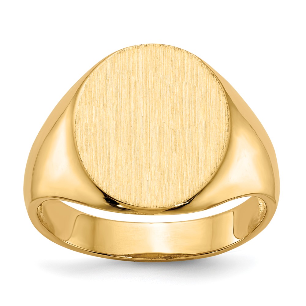 14k 13.0x14.0mm Open Back Mens Signet Ring (RS133)