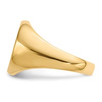 14K 13.5x16.0mm Oval Open Back Mens Signet Ring view 3