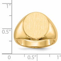 14K 13.5x16.0mm Oval Open Back Mens Signet Ring view 5