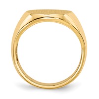 14K Yellow Gold 14.0 x18.0mm Oval Open Back Mens Signet Ring view 2