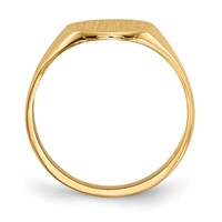 14K Yellow Gold 9.5x 10.0mm Oval Closed Back Signet Ring view 2
