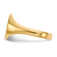 14K Yellow Gold 9.5x 10.0mm Oval Closed Back Signet Ring view 3