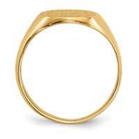 14K Yellow Gold 10.5x12.0mm Oval Closed Back Signet Ring view 2