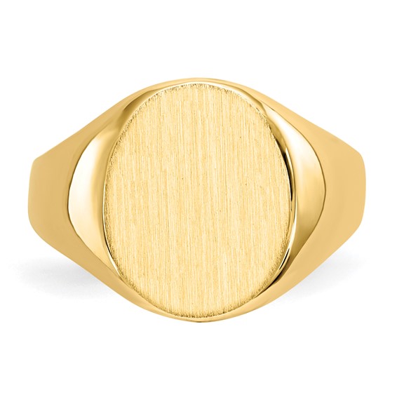18ky 10.5x12mm Closed Back Signet Ring
