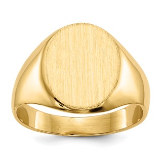 18ky 10.5x12mm Closed Back Signet Ring