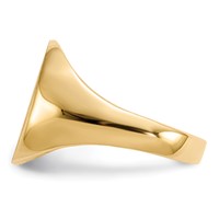 14K Yellow Gold 12.0x 13.5mm Oval Closed Back Signet Ring view 3
