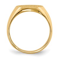 14K Yellow Gold 12.5x14.0mm Oval Closed Back Signet Ring view 2