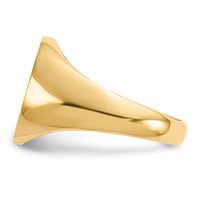 14K Yellow Gold 12.5x14.0mm Oval Closed Back Signet Ring view 3