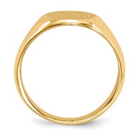 14K Yellow Gold 11.0x 15.0mm Oval Closed Back Mens Signet Ring view 2