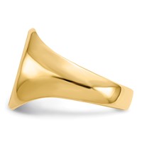 14K Yellow Gold 11.0x 15.0mm Oval Closed Back Mens Signet Ring view 3