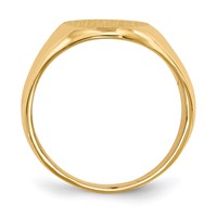 14K Yellow Gold 11.5x16.0mm Oval Closed Back Mens Signet Ring view 2