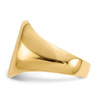 14K Yellow Gold 11.5x16.0mm Oval Closed Back Mens Signet Ring view 3