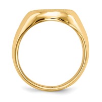 14K Yellow Gold 13.5x 16.5mm Oval Closed Back Mens Signet Ring view 2
