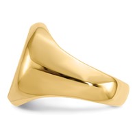 14K Yellow Gold 13.5x 16.5mm Oval Closed Back Mens Signet Ring view 3