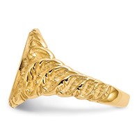14K Yellow Gold 10.5x 13.0mm Oval Closed Back Mens Signet Ring view 3