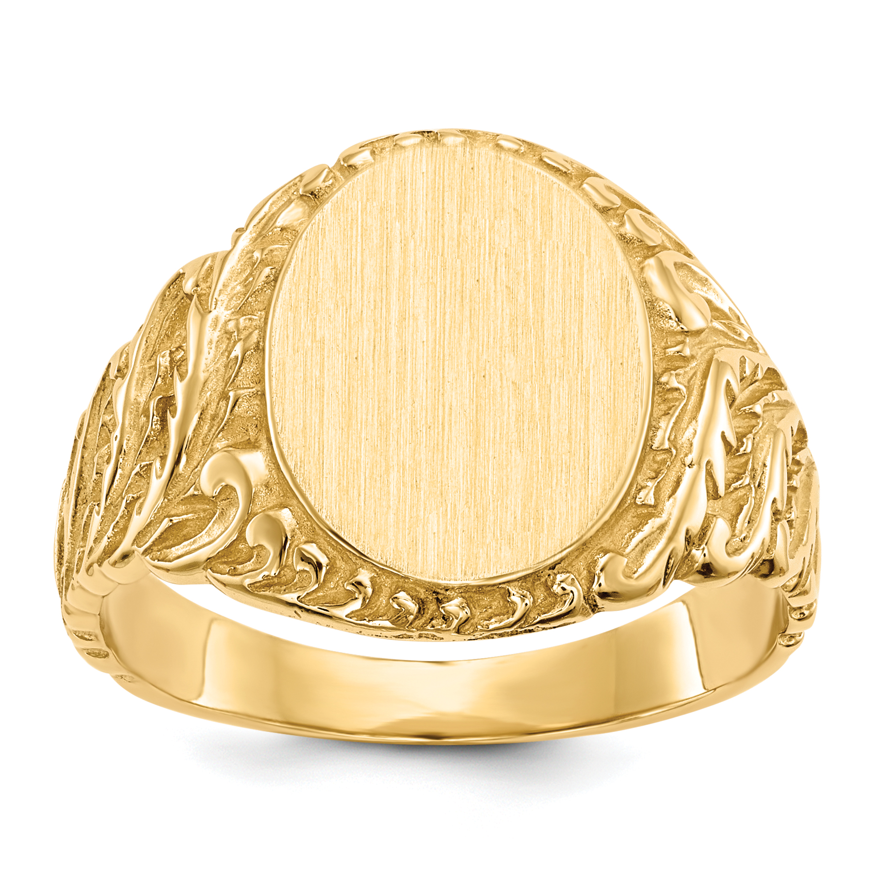 14k 10.5x13.0mm Closed Back Mens Signet Ring (RS149)