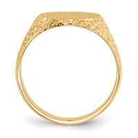 14K Yellow Gold 13.0x 17.0mm Oval Closed Back Mens Nugget Signet Ring view 2