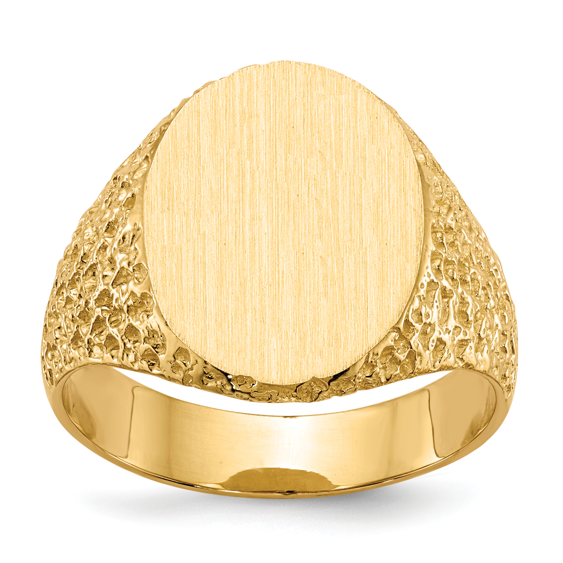 14k 13.0x17.0mm Closed Back Mens Signet Ring (RS152)