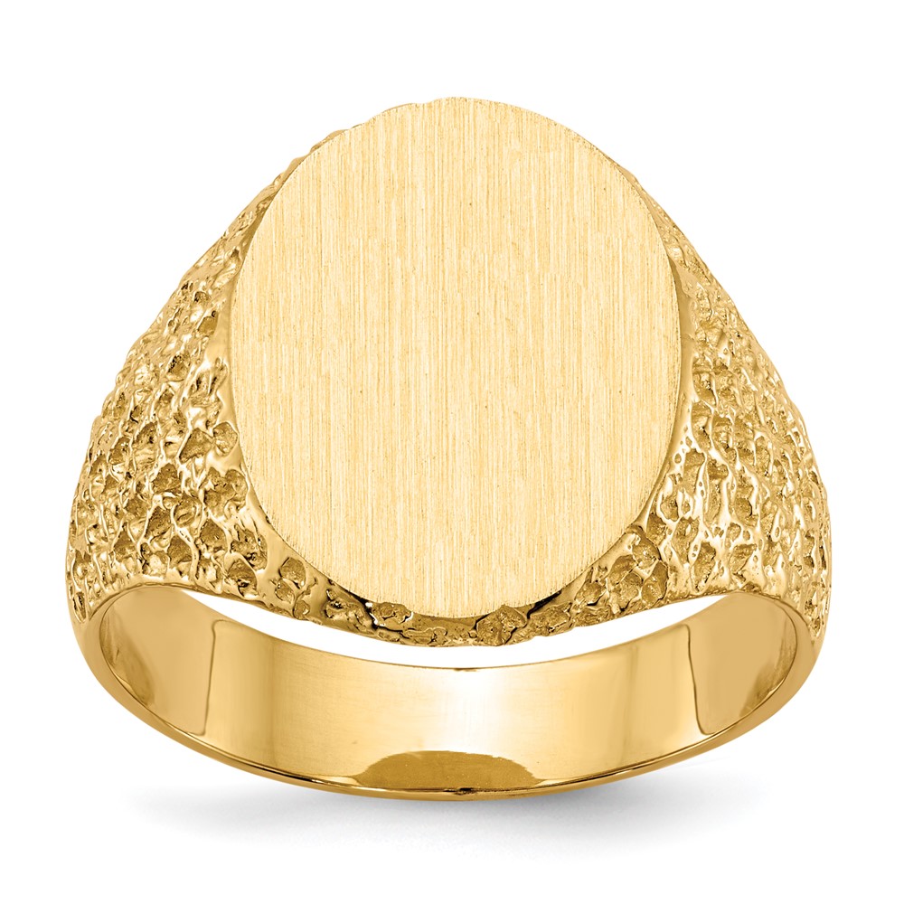 14k 17.0×13.0mm Closed Back Men’s Signet Ring