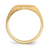 14K Yellow Gold 12.0x 15.0mm Oval Closed Back Mens Signet Ring view 2