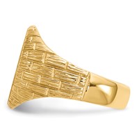 14K Yellow Gold 12.0x 15.0mm Oval Closed Back Mens Signet Ring view 3