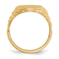 14K 14.0x17.0mm Oval Open Back Mens Signet Ring view 2