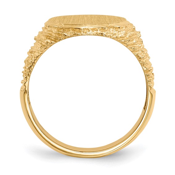 14k 14.0x17.0mm Oval Open Back Mens Signet Ring