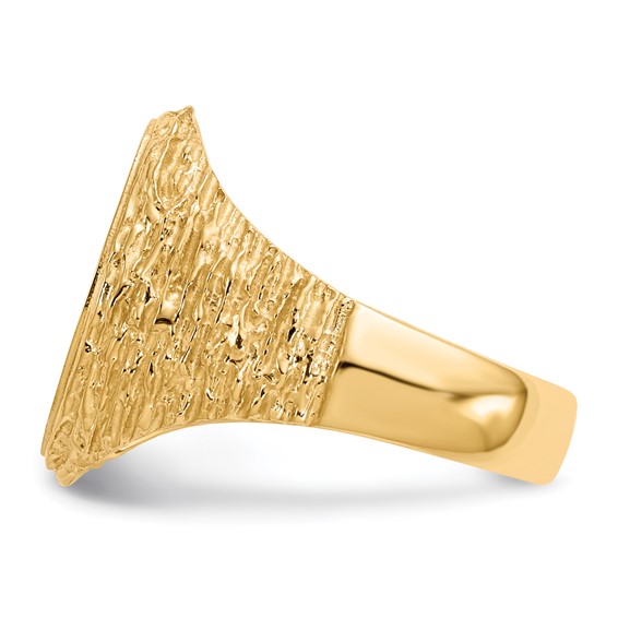 14k 14.0x17.0mm Oval Open Back Mens Signet Ring