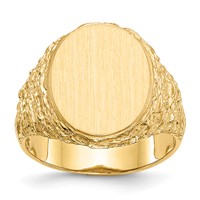14K 14.0x17.0mm Oval Open Back Mens Signet Ring view 1