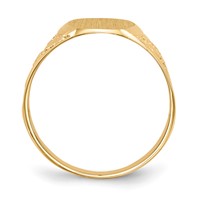 14K Yellow Gold 11.0x 14.5mm Oval Closed Back Mens Nugget Signet Ring view 2