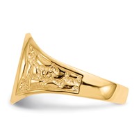 14K Yellow Gold 11.0x 14.5mm Oval Closed Back Mens Nugget Signet Ring view 3
