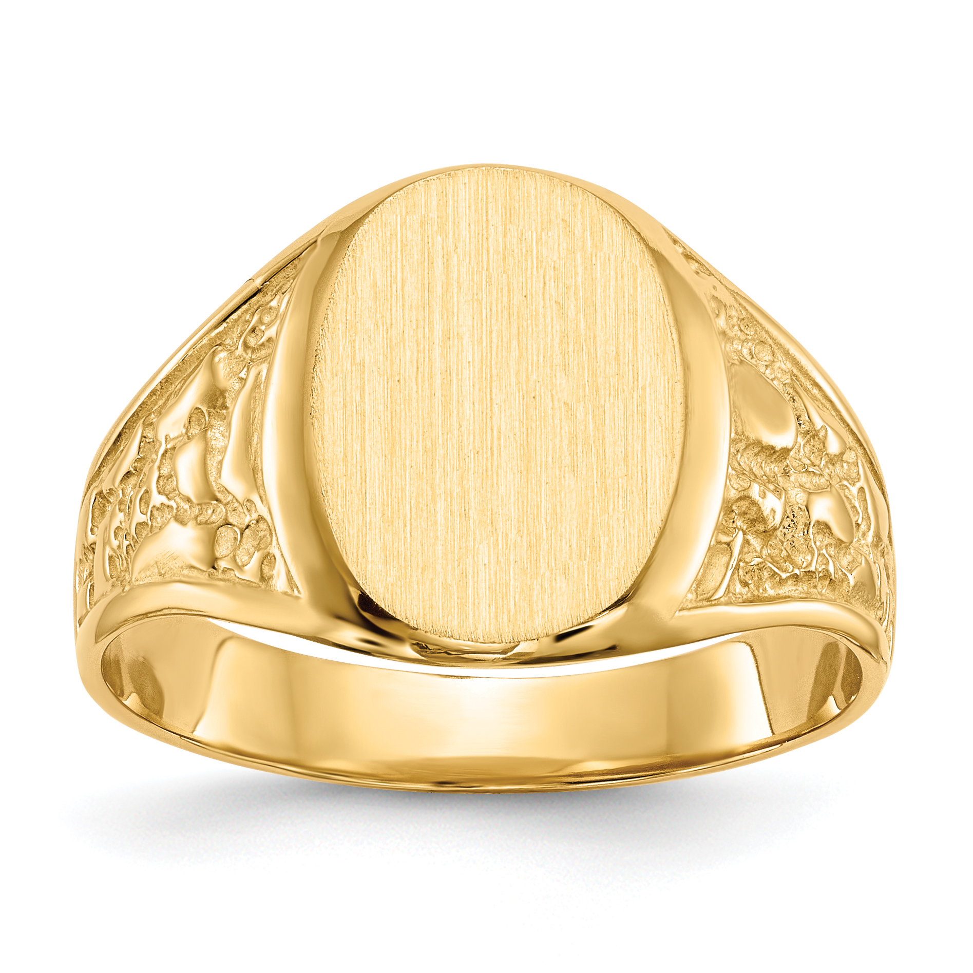 10ky14.5x11.0mm Closed Back Men's Signet Ring (10RS165)