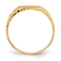 14K Yellow Gold 0.50 Point VS Diamond 9.0x11.0mm Oval Closed Back Nugget Signet Ring view 2