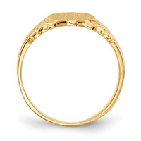 14K Yellow Gold 8.0x 10.0mm Oval Closed Back Signet Ring view 2