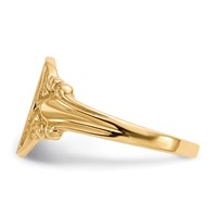 14K Yellow Gold 8.0x 10.0mm Oval Closed Back Signet Ring view 3