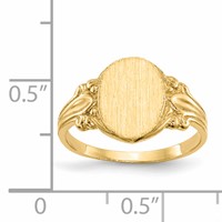 14K Yellow Gold 8.0x 10.0mm Oval Closed Back Signet Ring view 5