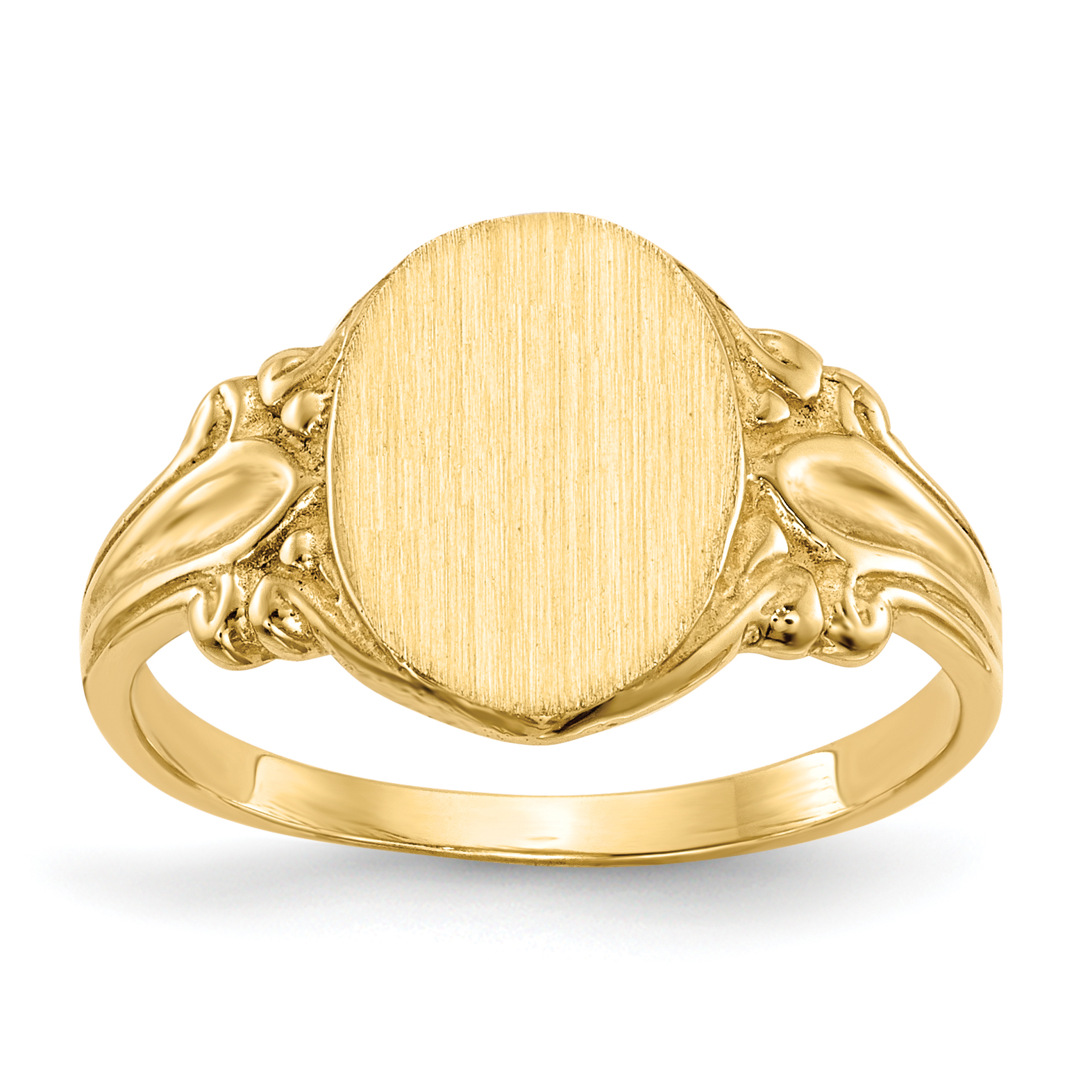 10k 10.0x8.0mm Closed Back Signet Ring (10RS167)