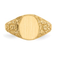 14K Yellow Gold 8.0x 10.0mm Oval Open Back Signet Ring view 4