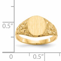14K Yellow Gold 8.0x 10.0mm Oval Open Back Signet Ring view 5