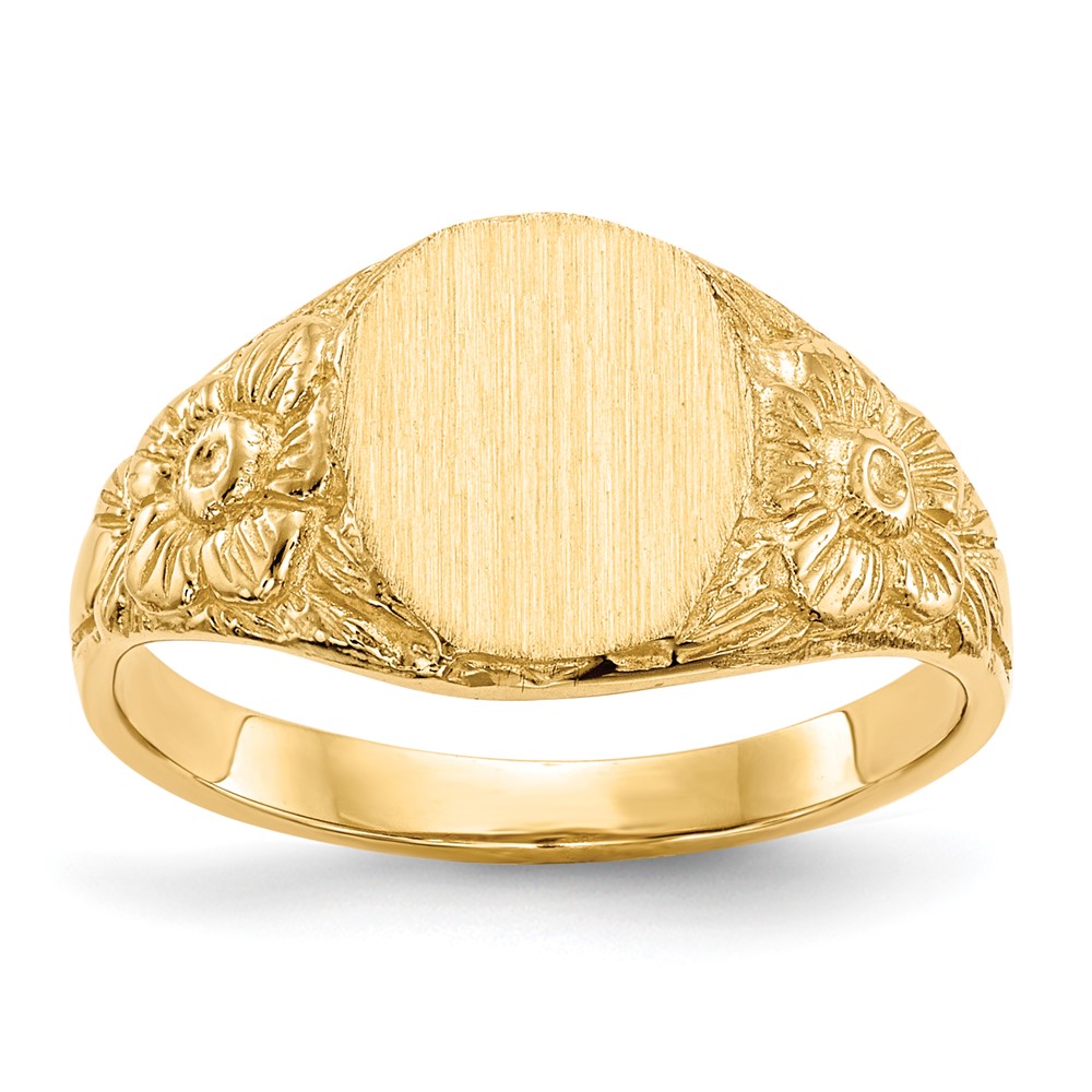 14k 10.0×8.0mm Open Back Signet Ring