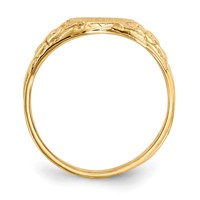14K Yellow Gold 8.0x10.0mm Oval Closed Back Signet Ring view 2