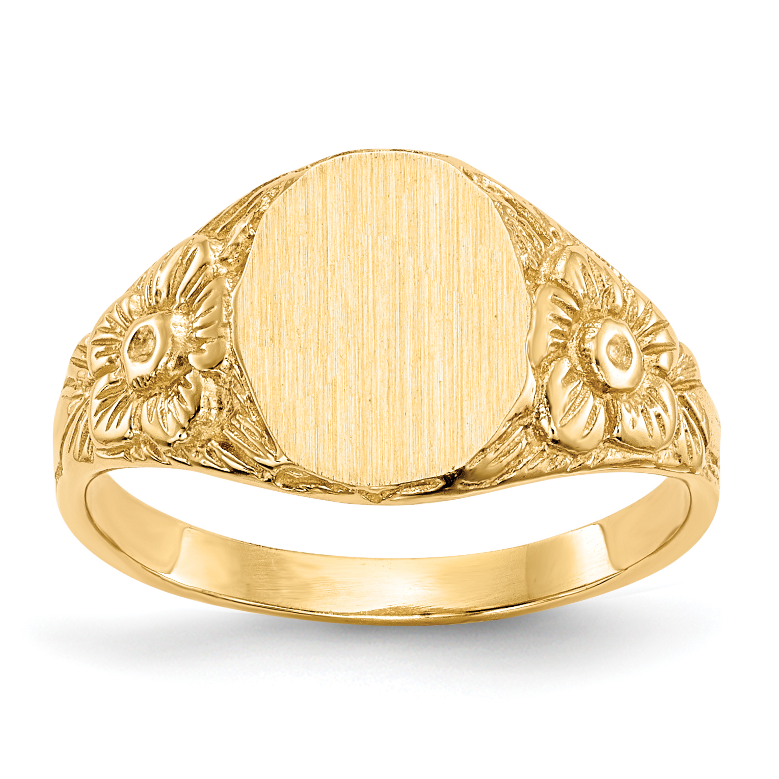 14k 8.0x10.0mm Closed Back Signet Ring (RS169)