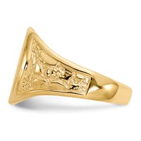 14K Yellow Gold 11.5x 15.0mm Oval Open Back Mens Nugget Signet Ring view 3