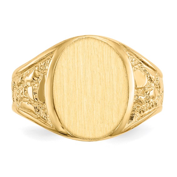 Polished Gold Fancy Signet Rings